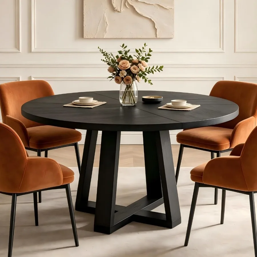 47 inch Round Dining Table for 4-6 People, Kitchen Table