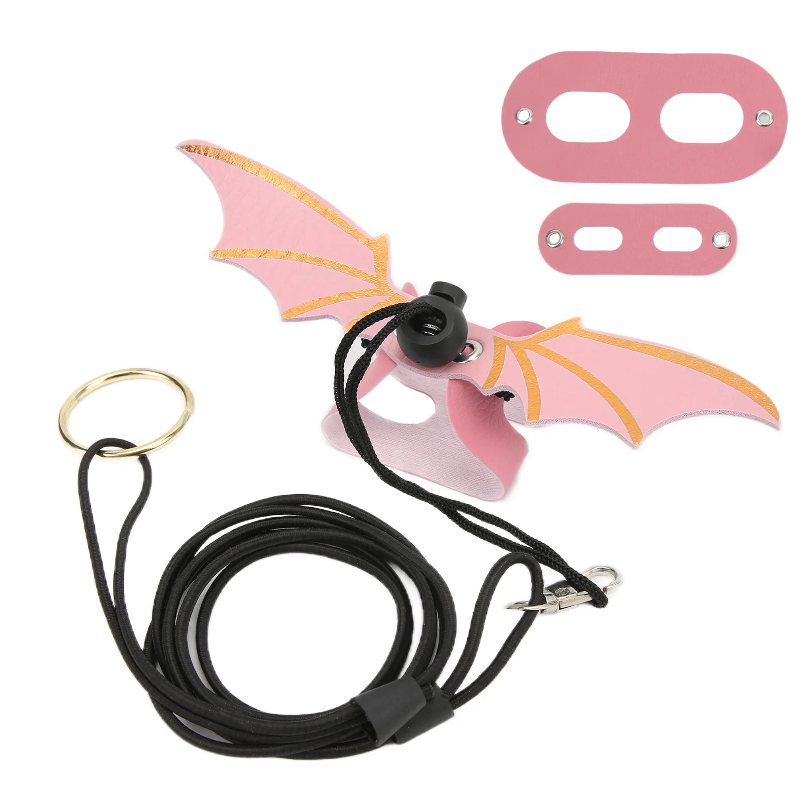 Adjustable Lizard Leash Bearded Dragon Harness Soft for Reptiles Small Pet Animals Black/Orange/Pink/Blue