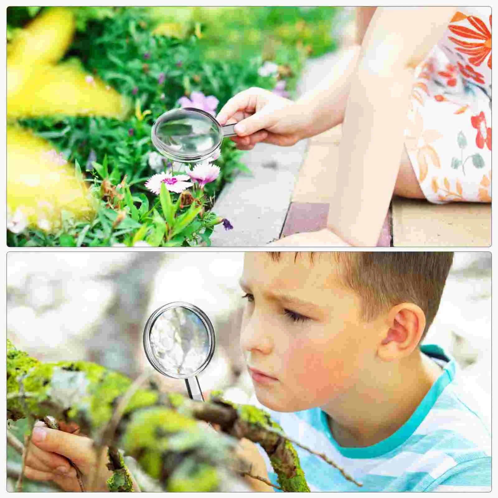 16 Pcs Plastic Children's 8x Magnifying Glass Mirror Elderly Reading Pocket Magnifier for Glasses Crafting