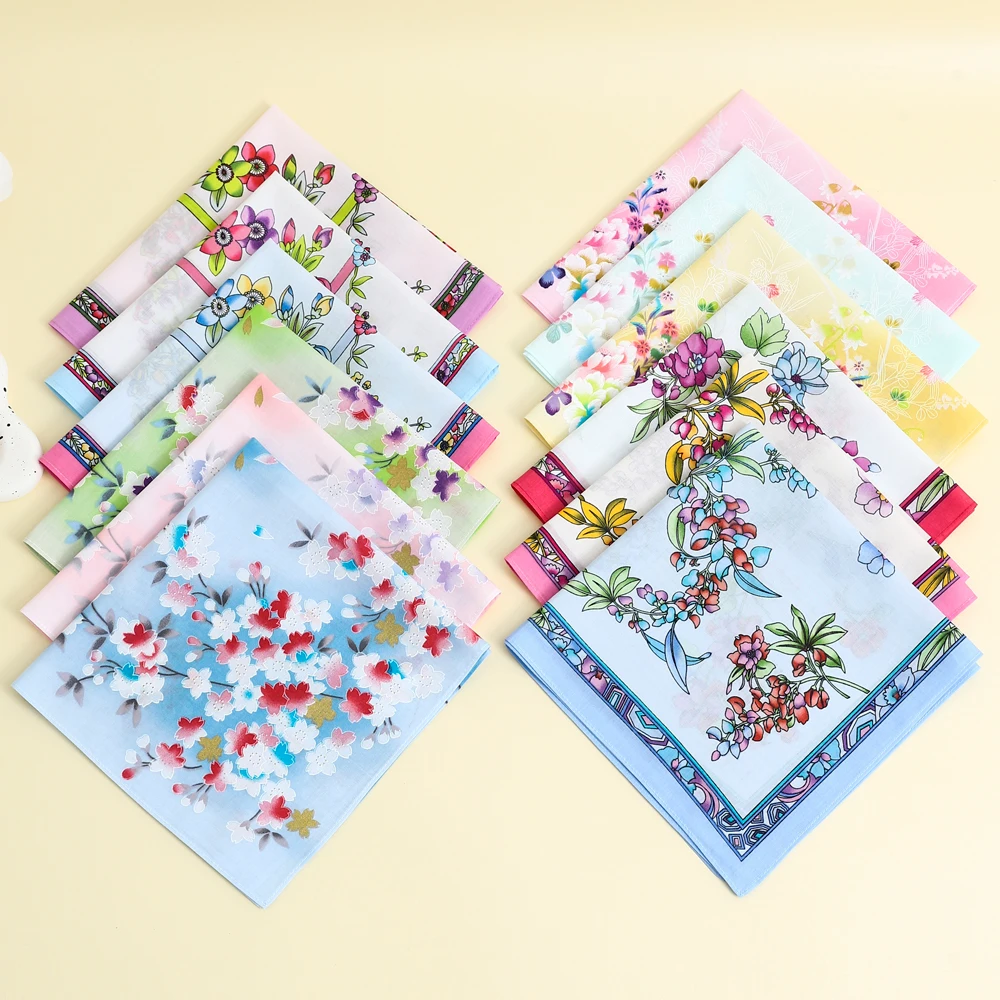 6 Pack of Elegant Women's Handkerchiefs, Soft and Comfortable Flap Pocket Pants Square, Wedding Supplies, Water-Absorbent and Sweat-Wiping Square Scarf, Thin Silk Scarf