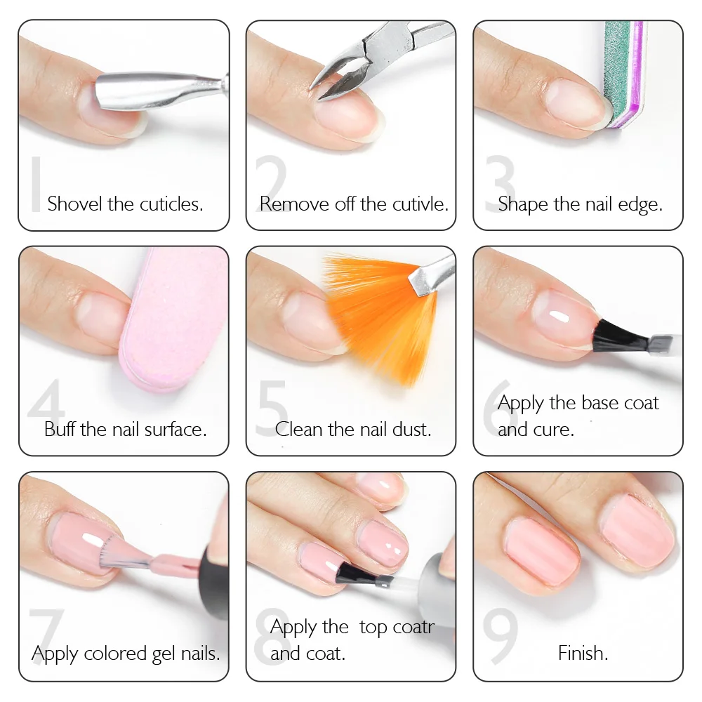 قوس قزح Ghini 6 قطعة/المجموعة 8 مللي HEMA TPO الحرة مسمار البولندية الظلام لهجة مسمار مجموعة طلاء الأظافر بريق بني داكن الخريف والشتاء العصرية مسمار #3