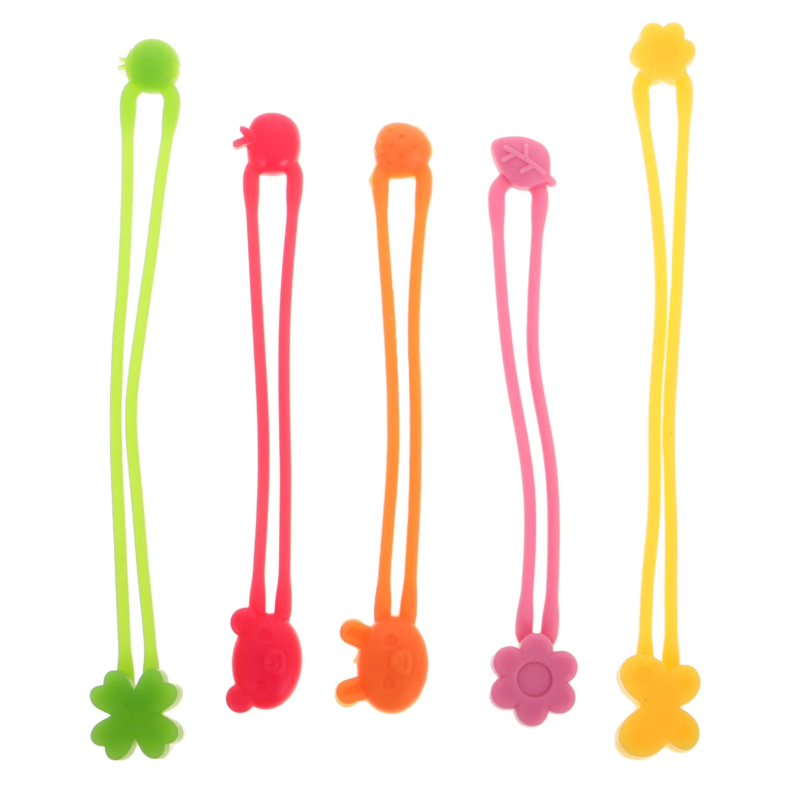 5 قطع من أشرطة السيليكون المرنة القابلة للتمدد لمنظم كابلات صندوق بينتو وأربطة السيليكون المرنة المحمولة