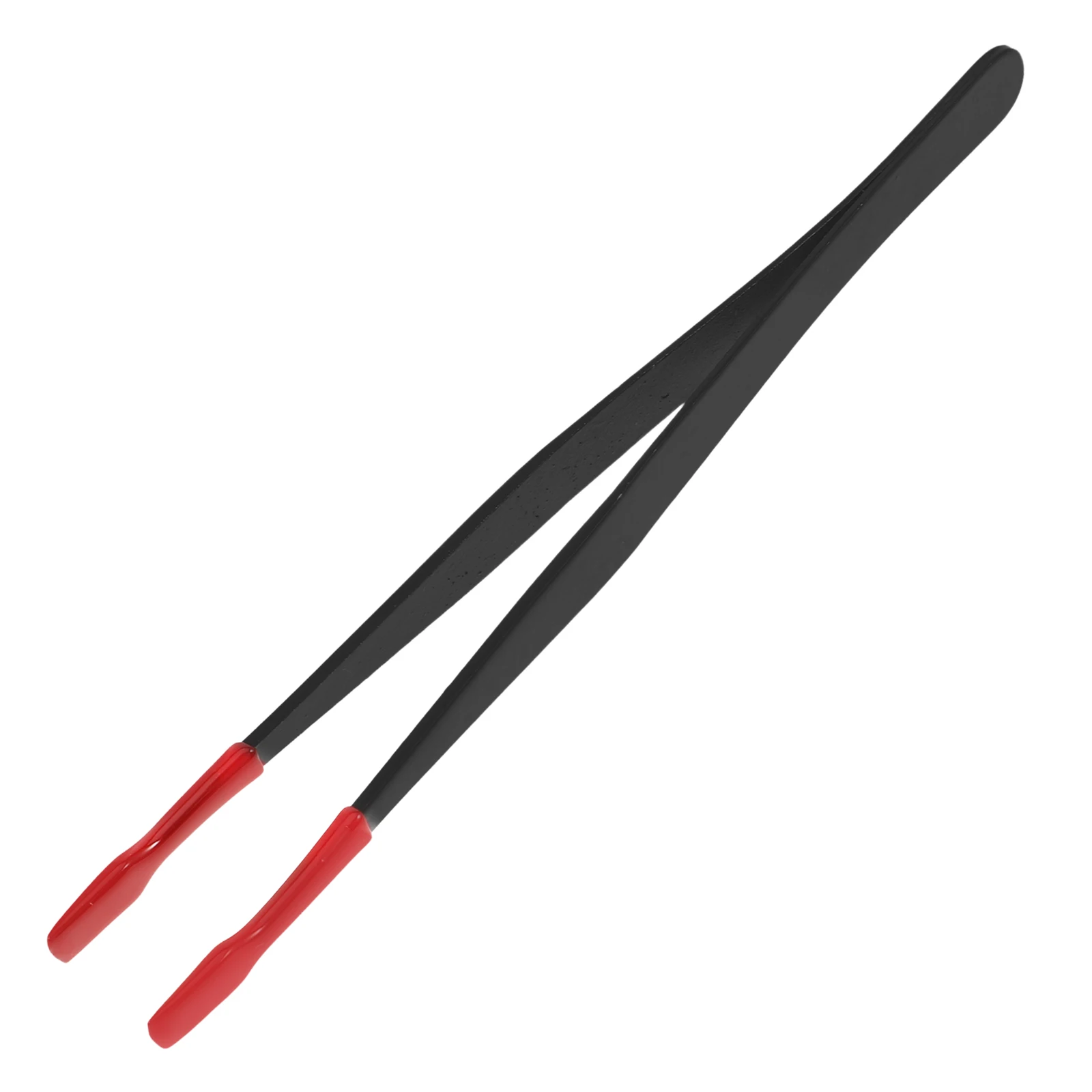 

Black Flat Head Stainless Steel Tweezers With Red Grip For Stamp Collecting Hobby Tools Multi Use Metal Craft Tweezers