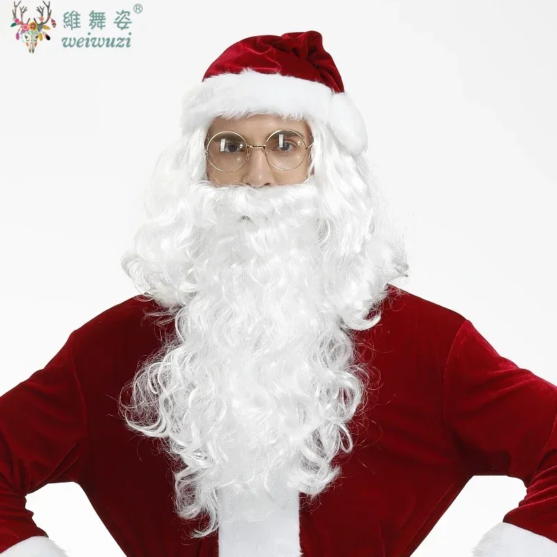 

Halloween Santa Claus Wig+beard Cosplay Costume Accessories Adult Costume Party Funny Santa Claus Glasses Gloves Cosplay Costume