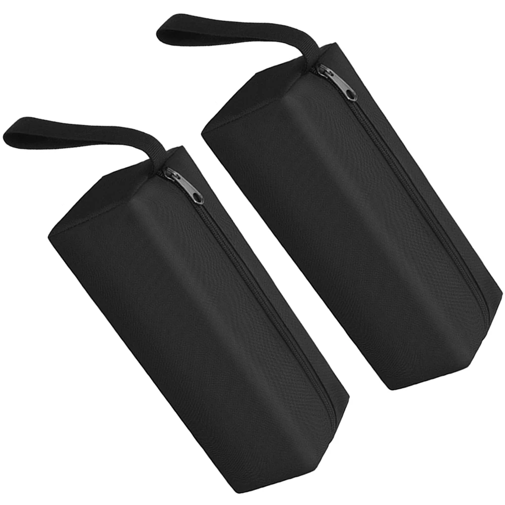 

2 pcs Tool Storage Bag Oxford Cloth Zipper Pouch Black Large Size Portable Tools Bag Waterproof Multi Functional BD02