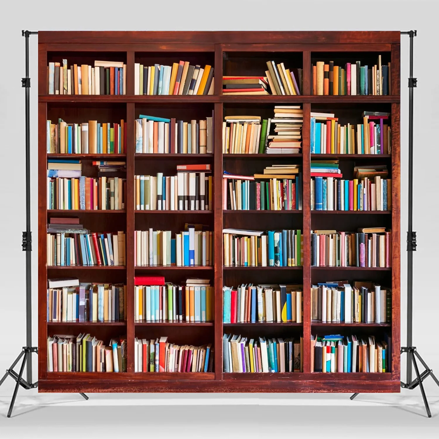 

Bookshelf Backdrop Library Photography Background For Graduation Party Online Classroom School Office Video Conference 8x8 10x10