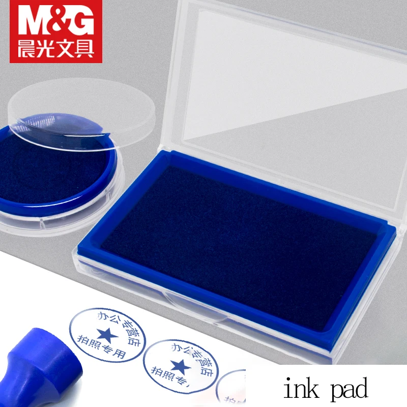 وسادة حبر M&G، باللونين الأزرق والأحمر، وسادة ختم للوازم المكتبية المالية سريعة الجفاف ومقاومة للماء، سائل إعادة تعبئة وسادة الطوابع #2