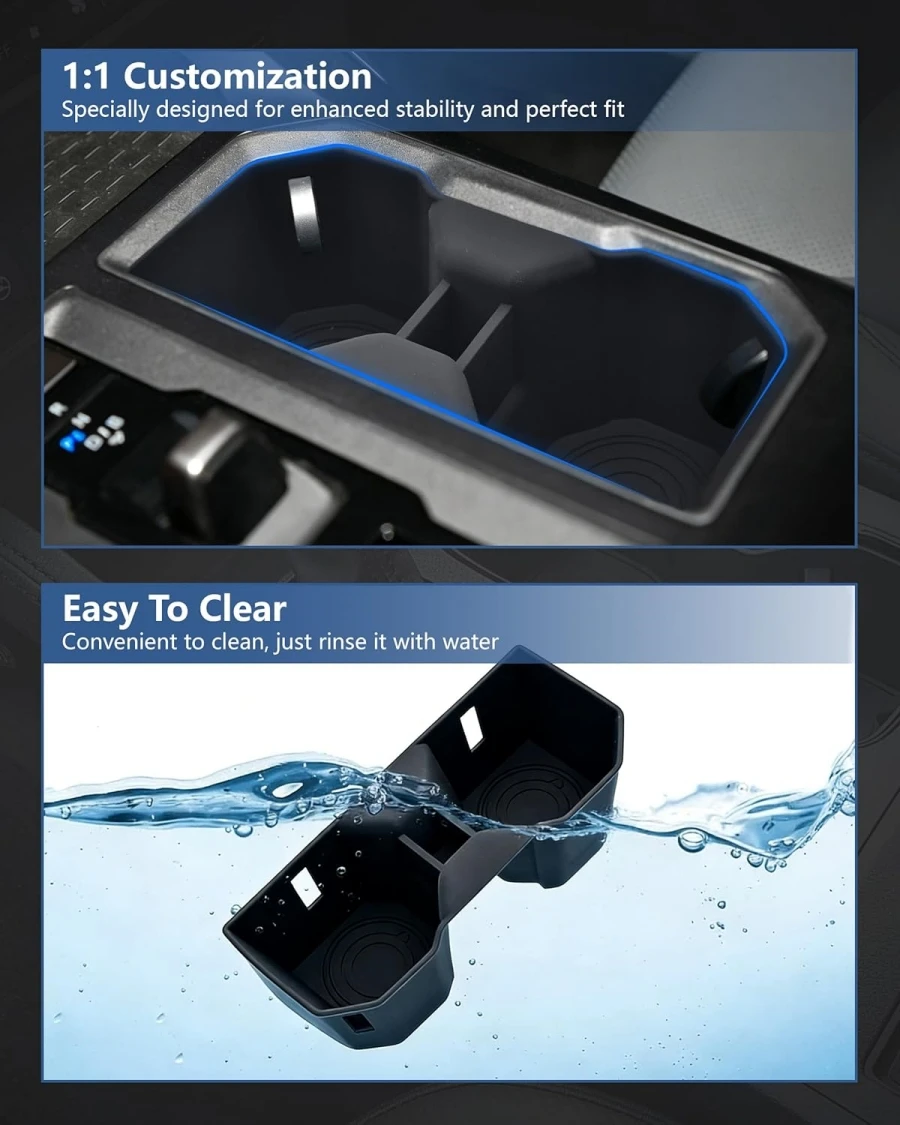 5-teiliges Mittelkonsolen-Organizer-Set für Toyota RAV4 2026+ LHD RHD Auto-Armlehnenbox Getränkehalter Kabelloses Laden Rutschfeste Matte – Detail 5