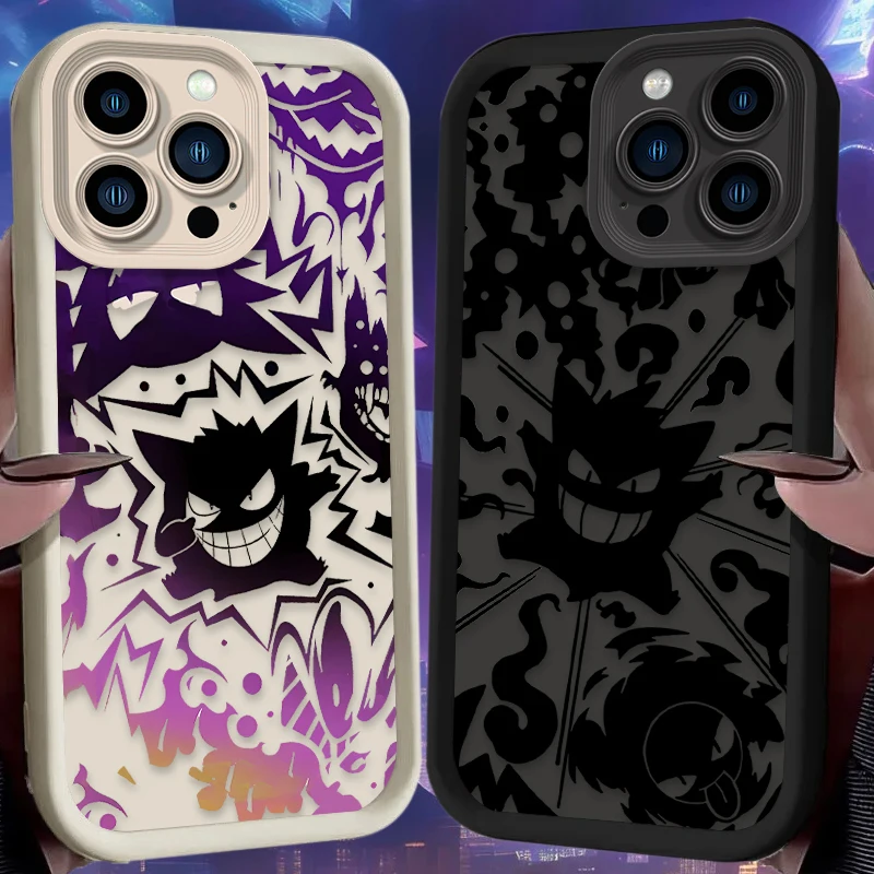 Cute Anime Gengars Creative Phone Case For Xiaomi Redmi 9A 9C 10 10C 12 12C K30 K40 K50 Note 10 11 12 13 Pro 5G Cover