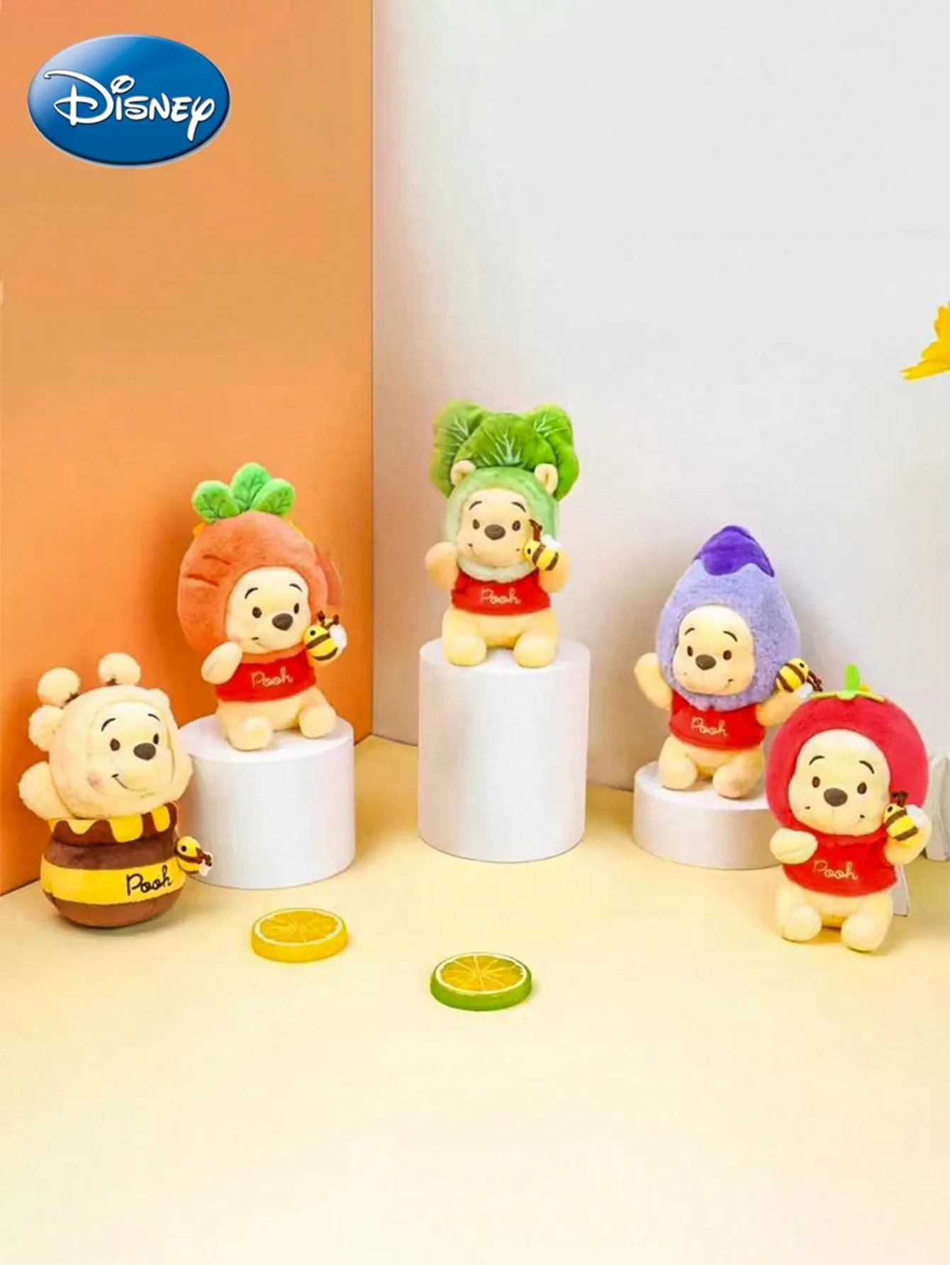 1PC Disney sous licence officielle Winnie boîte aveugle aléatoire 1 dessin animé mignon créatif doux en peluche poupée porte-clés sac sac à dos pendentif