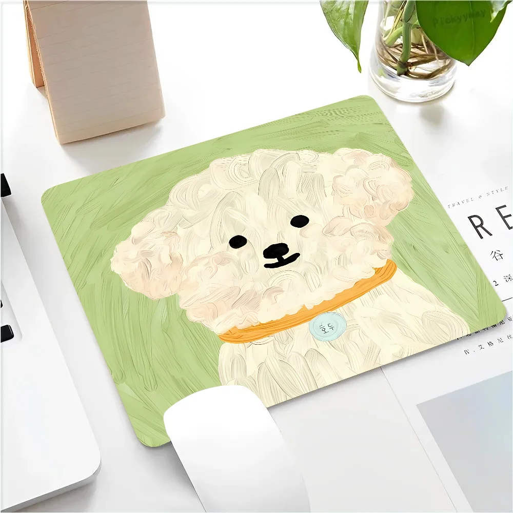 Cute Puppy Mousepad Small LockEdge Mouse Pad For Gamers Computer Desk Pad Anti-slip Rubber