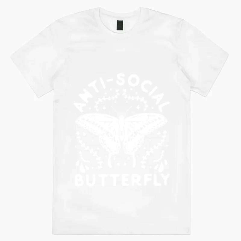 Summer 2024 New Women's Cotton Black T-Shirt Y2K Oversized Butterfly Print Loose Top Casual Cute Fairy Style Short Sleeve