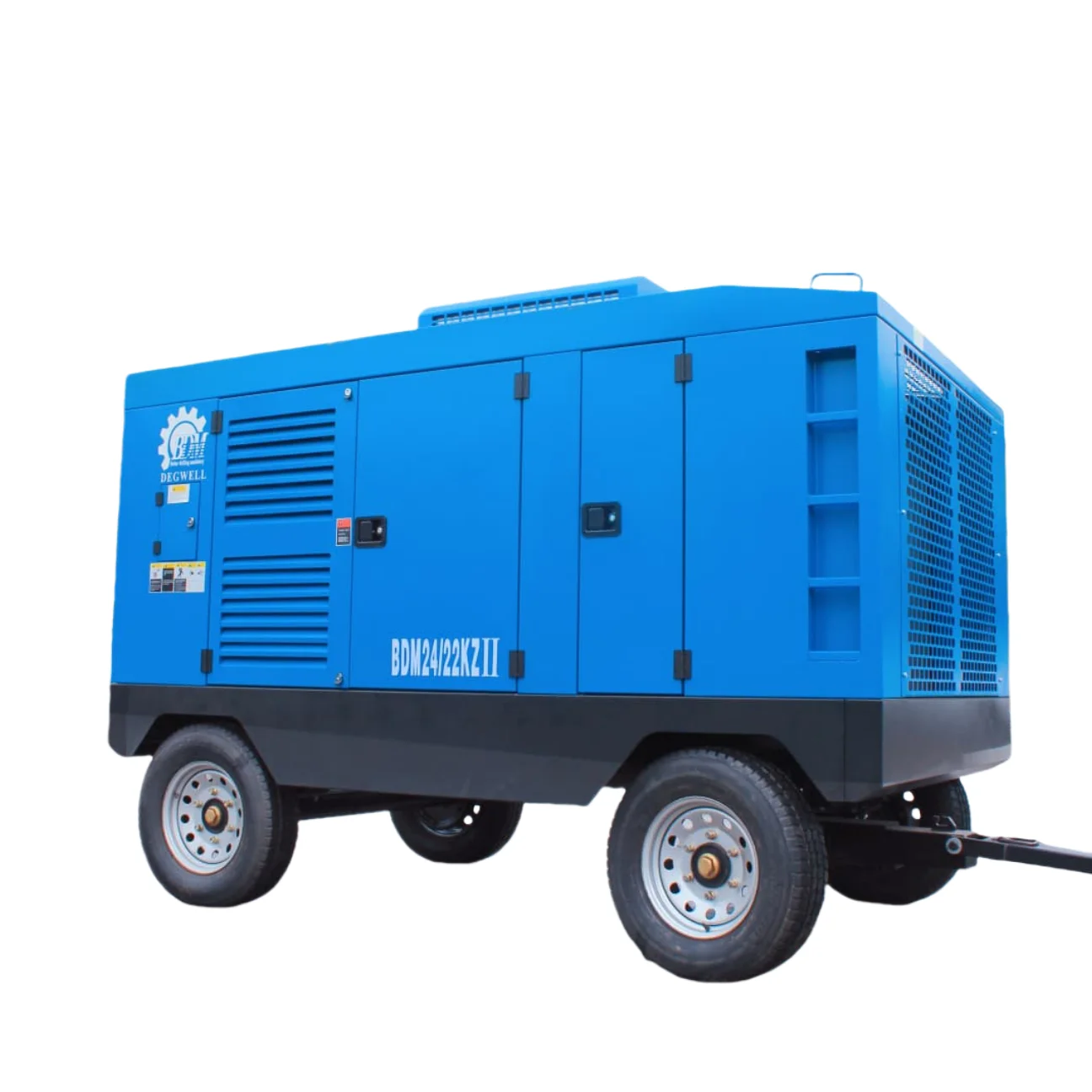 BDM-24/22 Wheeled Lubricated Diesel Two Stage Screw Air Compressor Pump 22 Bar 24m/min Air Cooled Engine Well Borehole