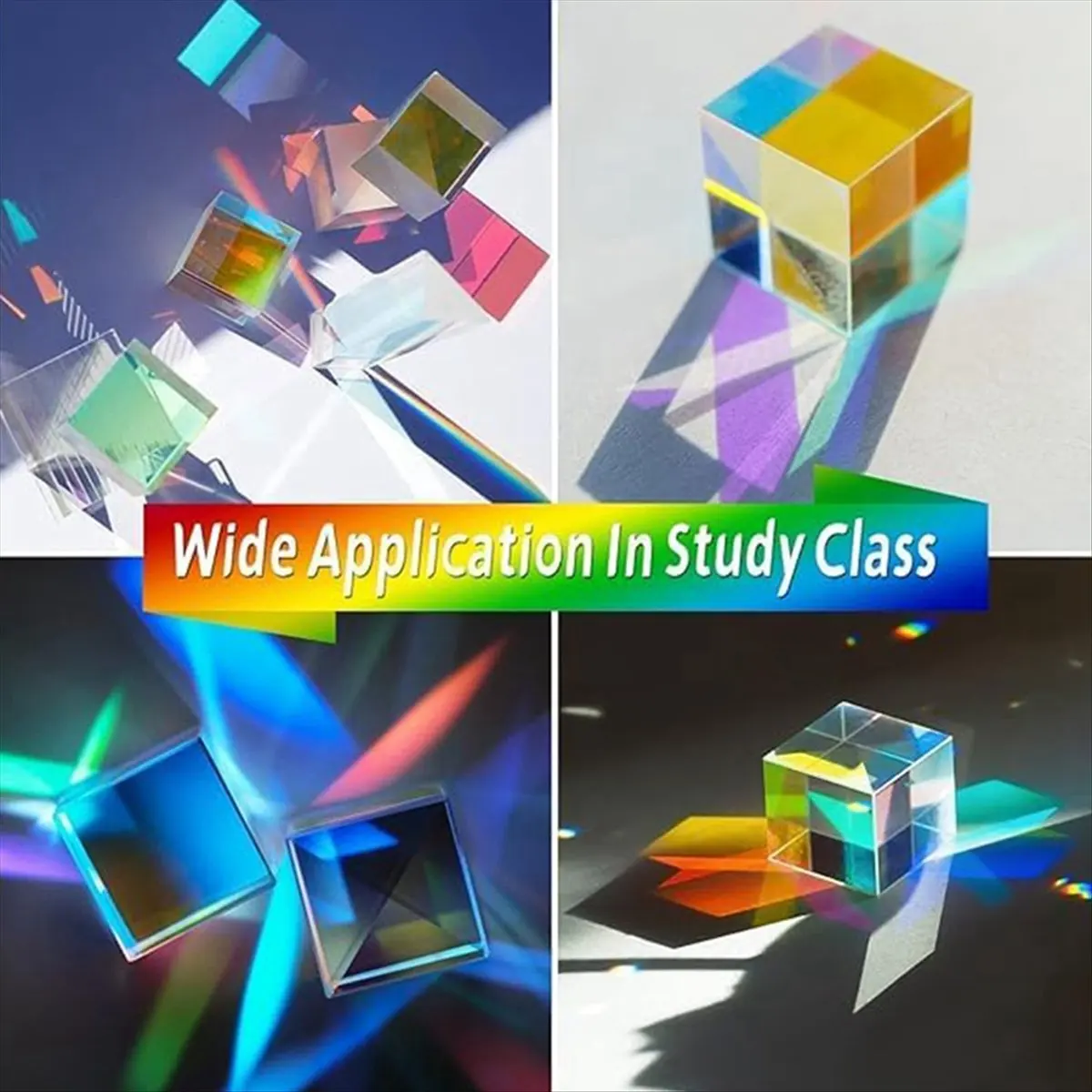 High-quality measuring tools 4 Pack K9 Optical Crystal Photography Prism Set, Include 55mm Ball in Stock