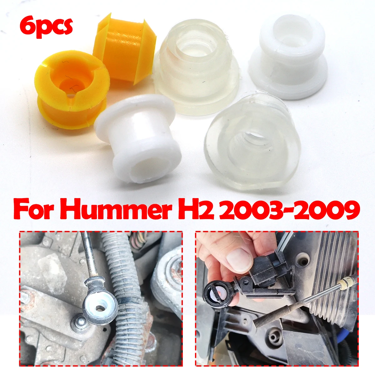 6 pièces de rechange pour Hummer H2 2003-2009 : Bagues de pivot pour câble de commande de levier de vitesses de transmission automatique