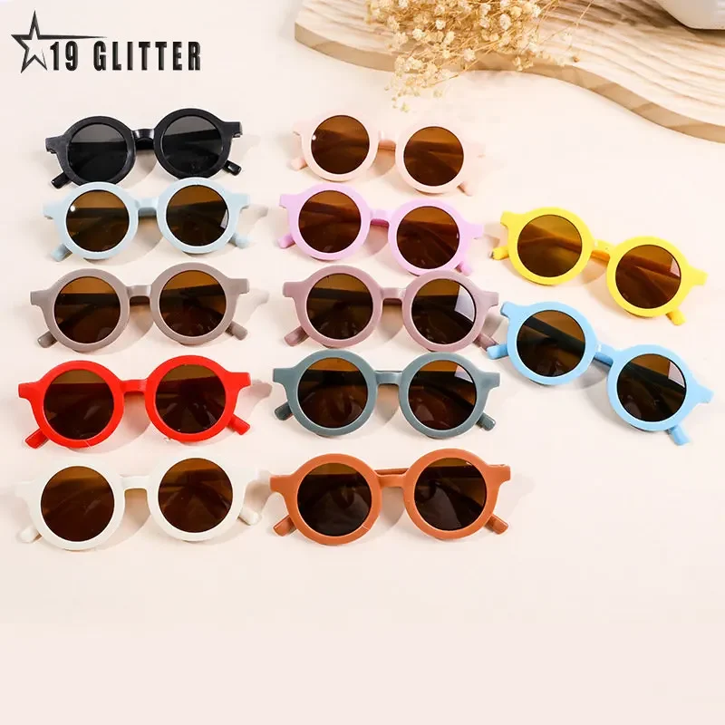 Children's Colors Cartoon  Round Sunglasses Boys Girls Vintage Sunglasses UV Protection Classic Kids Eyewear UV400