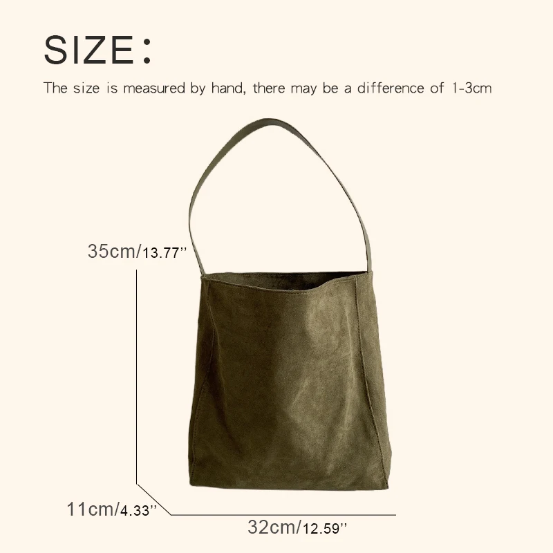 Korean Large Capacity Casual Bags For Women Luxury Designer Handbags Purses 2023 New In PU Vintage Faux Suede Abrasive Shoulder