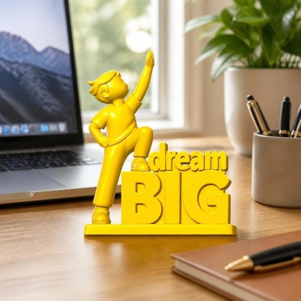 Unique 3D Printed Inspirational Ornaments Figurine Number Encouragement Statue Big Dream Creative Desktop Decor Office Desk