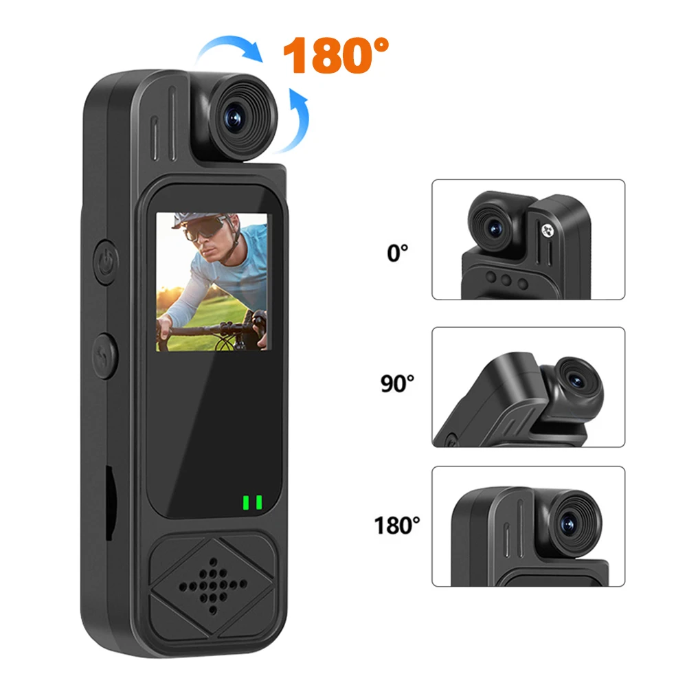 Мини-камера для тела 1080P HD Спортивная камера Инфракрасная камера ночного видения Цифровой видеорегистратор 1,3-дюймовая камера для тела Полицейская маленькая видеокамера