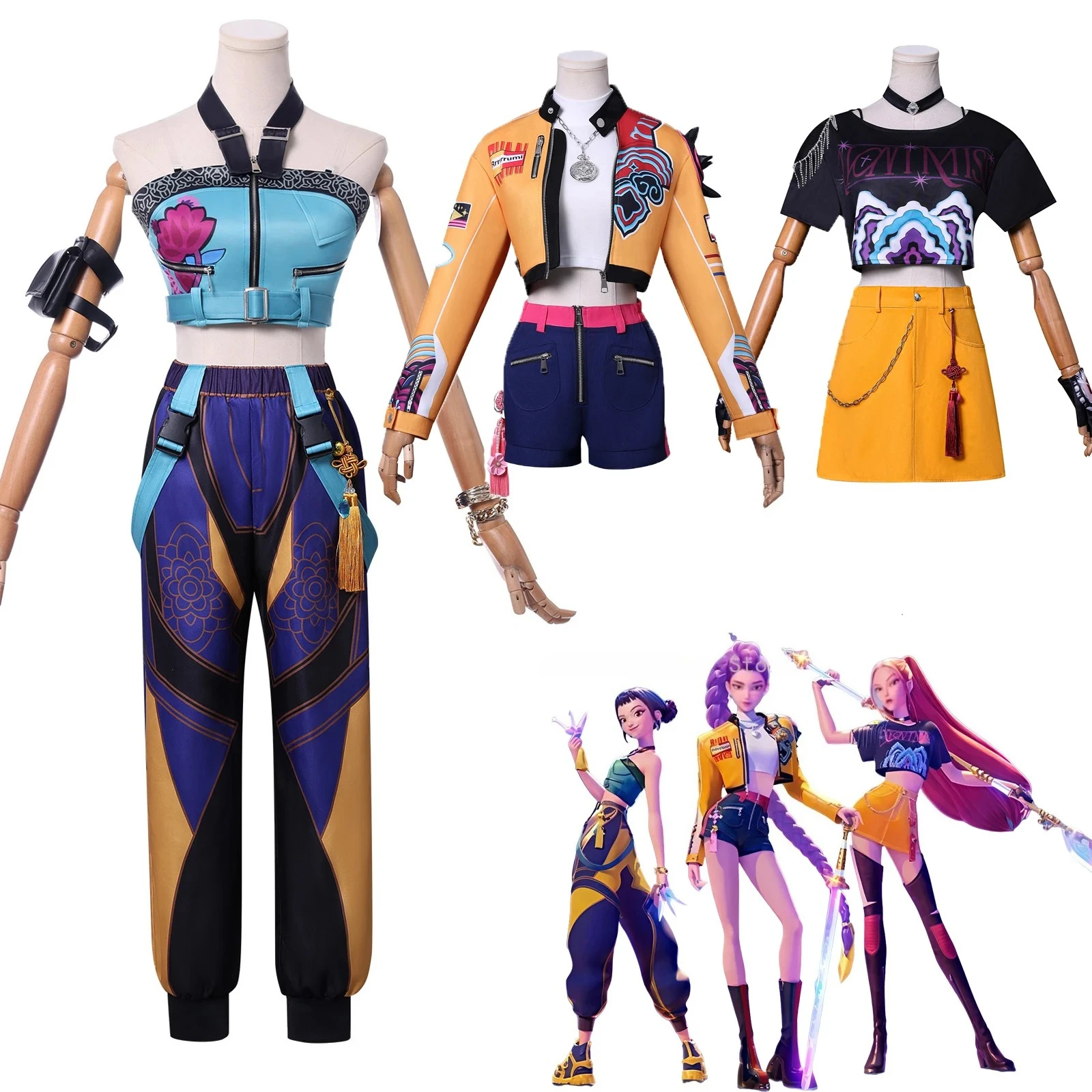 en-stock-kpop-chasseurs-de-demons-rumi-zoey-mira-cosplay-costume-perruque-grande-taille-tenues-de-fete-d'halloween-pour-les-femmes-xs-3xl