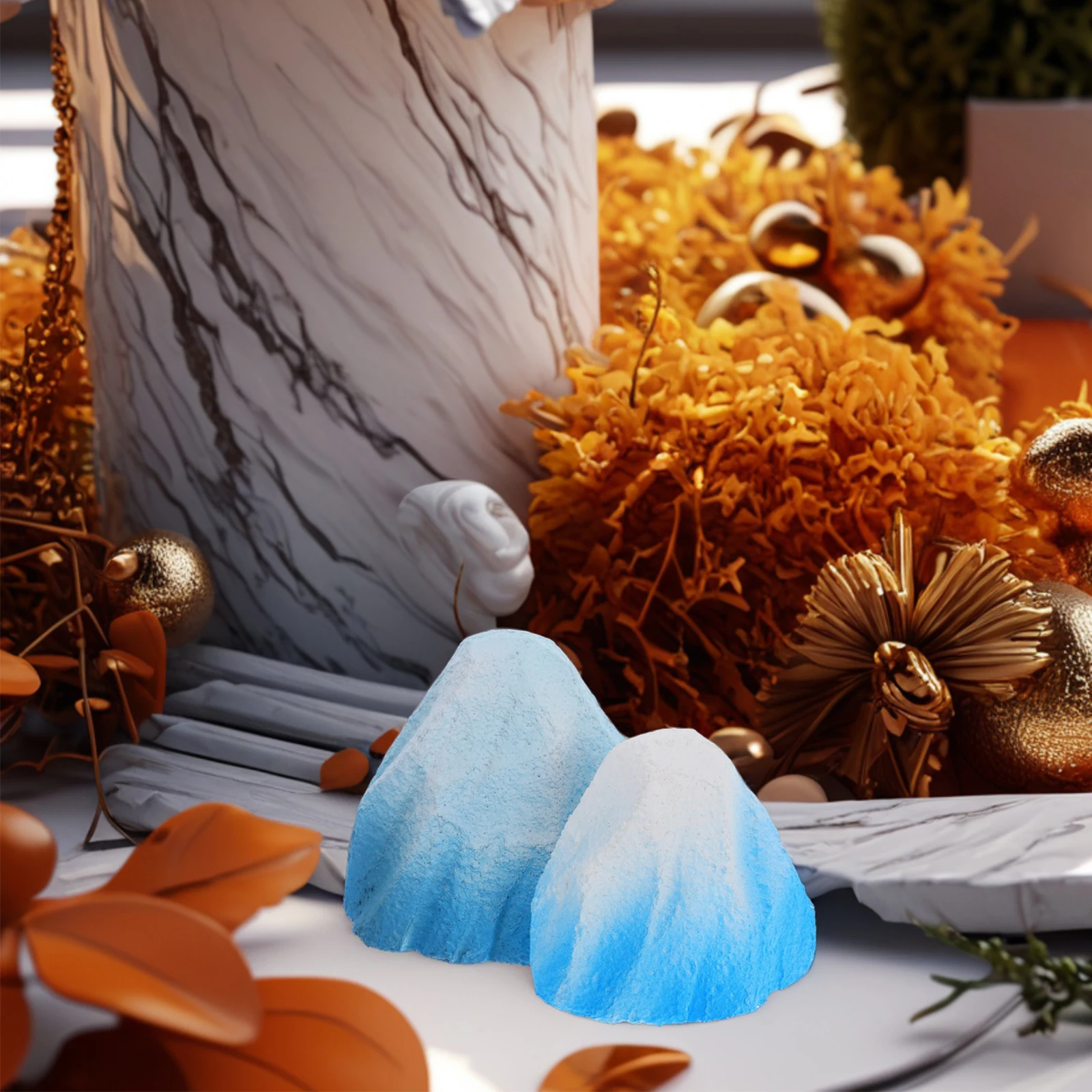 

2pcs Snow Mountain Decoration Realistic Foam Stone Faux Rockery Sculpture Landscape For Fish Tank Reptile Aquarium Diorama