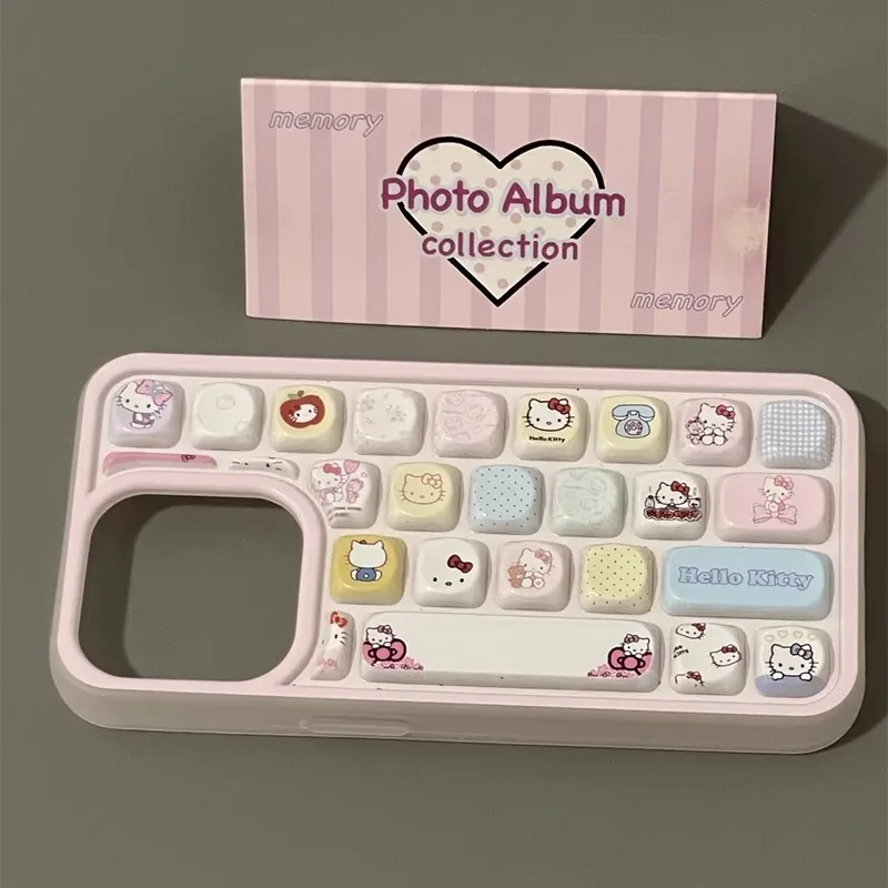 Popular Cartoon 3d Fun Kittey Keyboard Suitable For Iphone Series Anti Drop Phone Case Full Of Girl'S Heart And Gift Giving