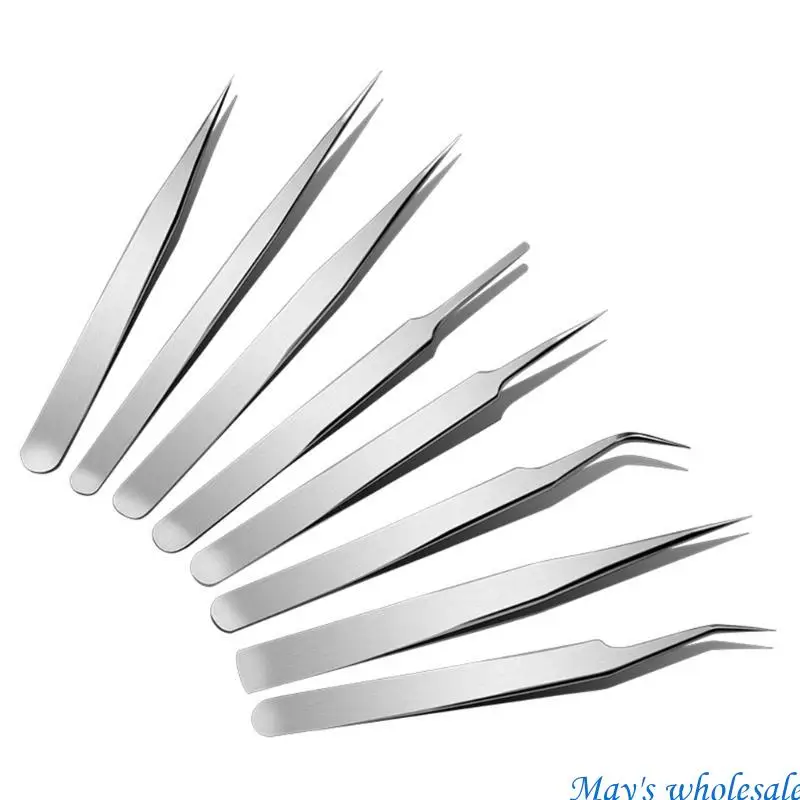 Professional Stainless Steel Jewelry Tweezers Sandblasting Jewelry Jeweler Craft Repairing Soldering 448A