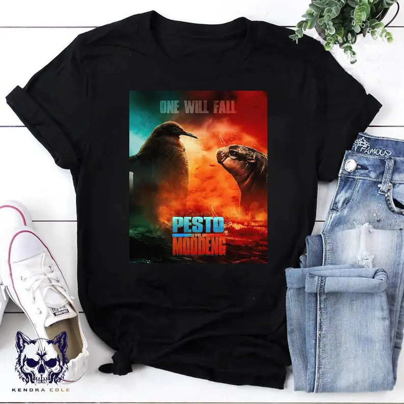 Pesto Vs Moodeng Shirt, Cute Pesto The Penguin Tee, Gaint Baby Penguin Pesto  Funny  Viral Shirt