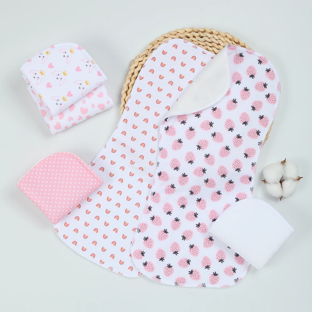 

Burp Cloths Baby Girl - 6-Pack Absorbent Burping Cloths for Babies, Soft & Plush Infant Towels for Milk Spit Up, Curved Design