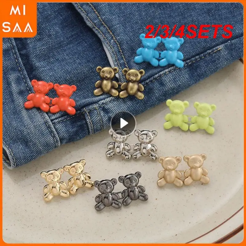 2/3/4SETS Pin Convenient And Practical Reduce Waistline Alloy Popular Jeans Accessories Cartoon Trending Fashion Items