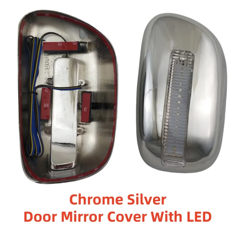 Car Decoration Chrome Rearview Accessories Plated Trim For Toyota Avanz 2003 2004 2005 2006 2007  Door Mirror Cover With LED