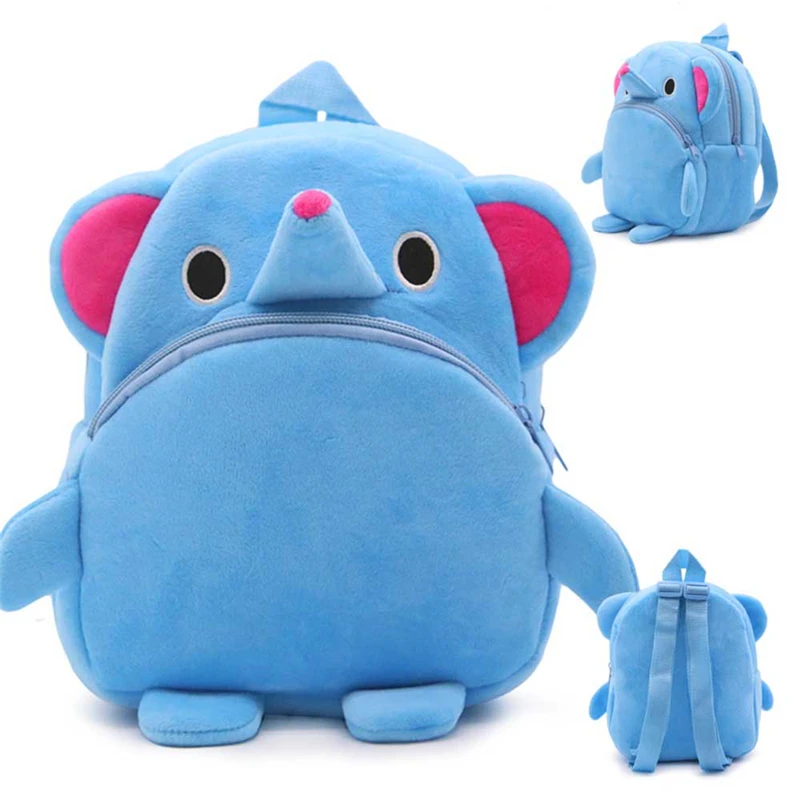 Cute Cartoon Baby Toy School Bag Animal Shape Mini Plush Backpack Kids Outdoor Travel Pack Bag Student Kindergarten Bags