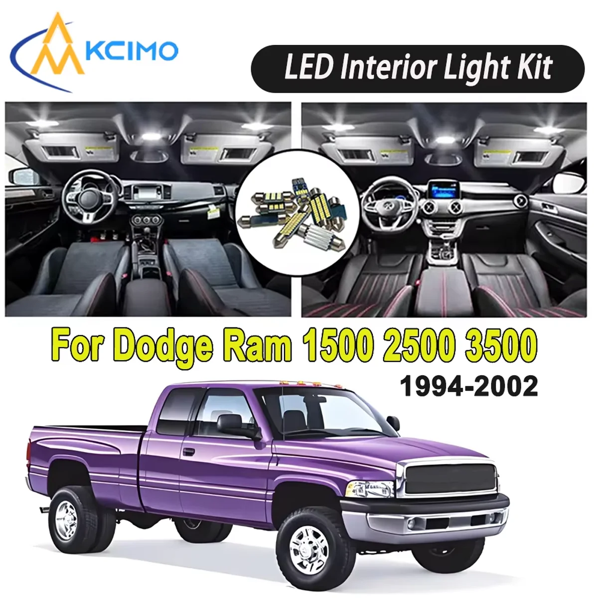 

New Light Bulb For Dodge Ram 1500 2500 3500 (1994-2002) Premium Bright LED Interior Dome Map Trunk Light Kit New Car Led Lamps