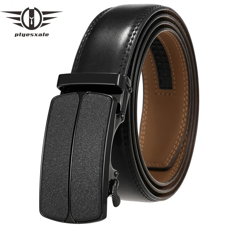 

Designer Mens Belts Luxury Brand Matte Automatic Buckle Genuine Leather Male Dark Brown Black Business Trouser Belt Strap B732