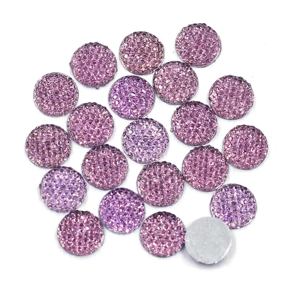 Cammeo Cabochon Dome retro piatto acrilico punto rotondo colorato per la decorazione anello impostazioni orecchino vuoto accessori fai da te 12x3mm