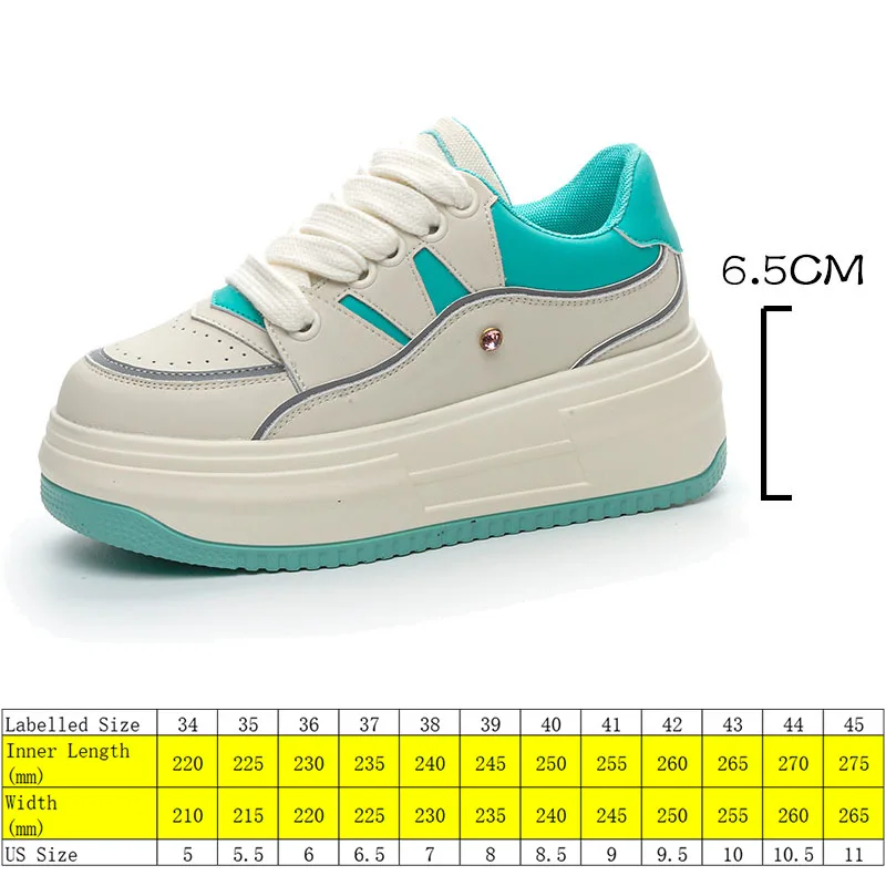 Fujin 6.5cm Genuine Leather Platform Wedge Fashion Women Spring Summer Comfy Breathable Autumn Chunky Sneakers Vulcanize Shoes