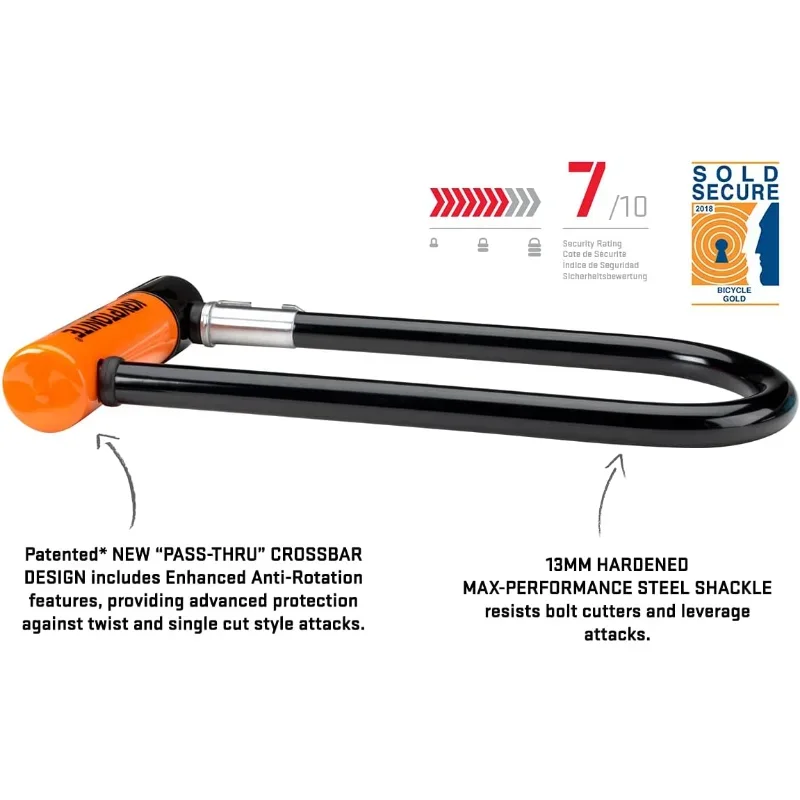 

Kryptonite Evolution Mini-9 Bike U-Lock, Heavy Duty Anti-Theft Sold Secure Gold Bicycle U Lock, 14mm Shackle