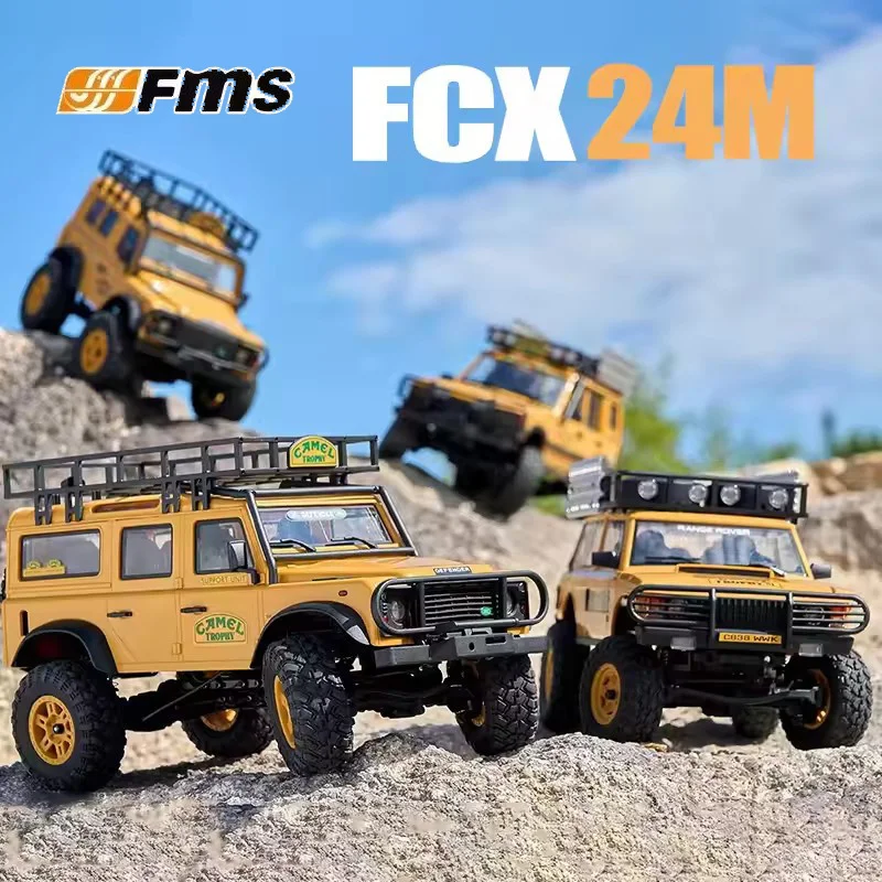 

In Stock Fms 1:24 Fcx24m Camel Cup Simulation Defender 90/110 First Generation Range Rover Discovery Climbing Off Road Vehicle