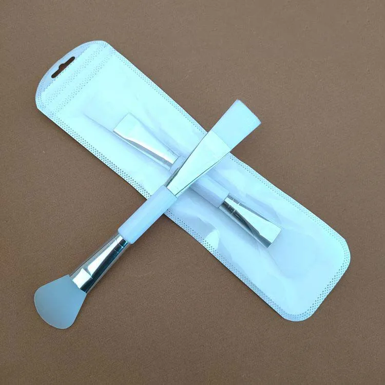 Home Salon Fiber Blending Skin Care Double-Ended DIY Mask Tools Facial Mud Mixing Brush Makeup Brush Silicone Mask Brush