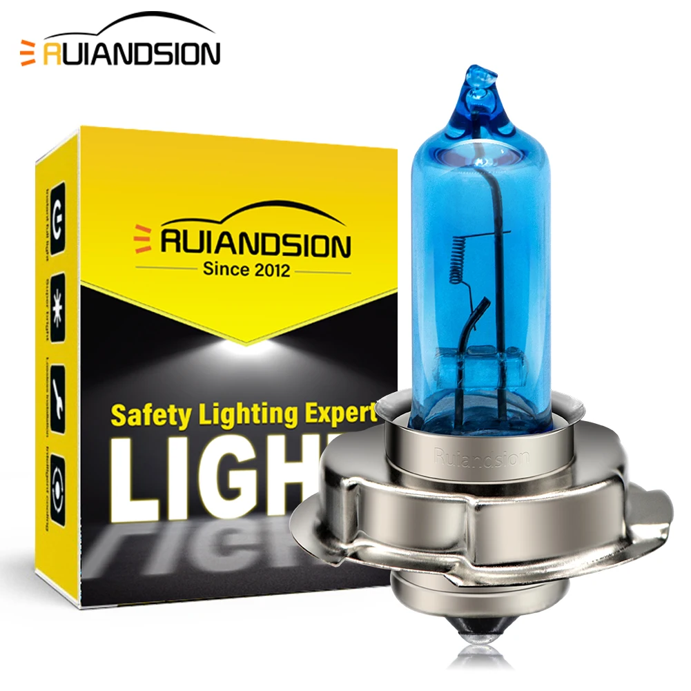 1pc Motorcycle Headlight Bulbs P26S Halogen Bulb 6V 12V 18W 25W 6000K White Fit For UTV Scooters Lamp Part Accessories