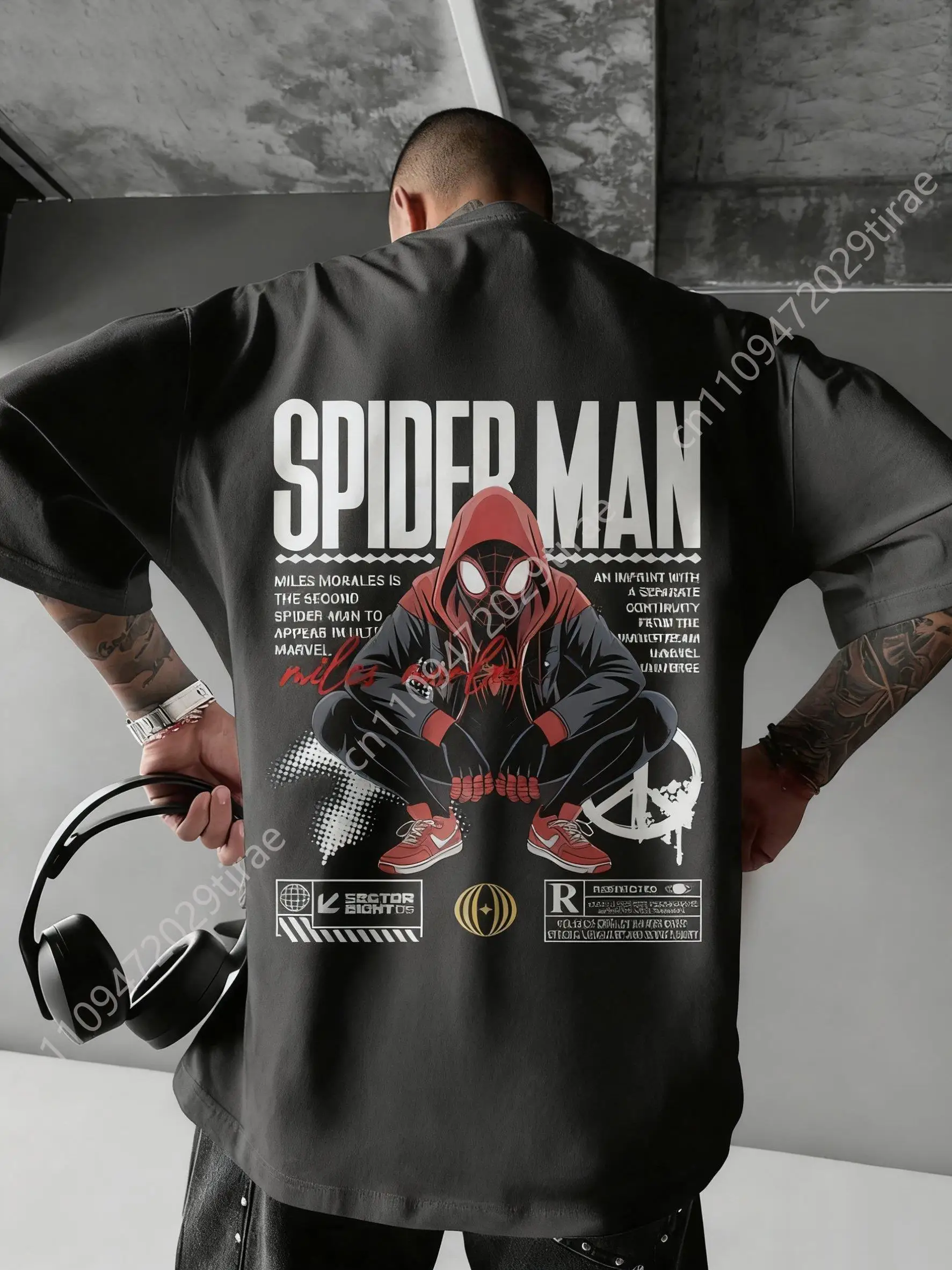 

Marvel 2026 New Street Hip Hop Super Hero Comic Print T-Shirts Men's and Women's Short Sleeve Relaxed Plus Size Tops Cosplay