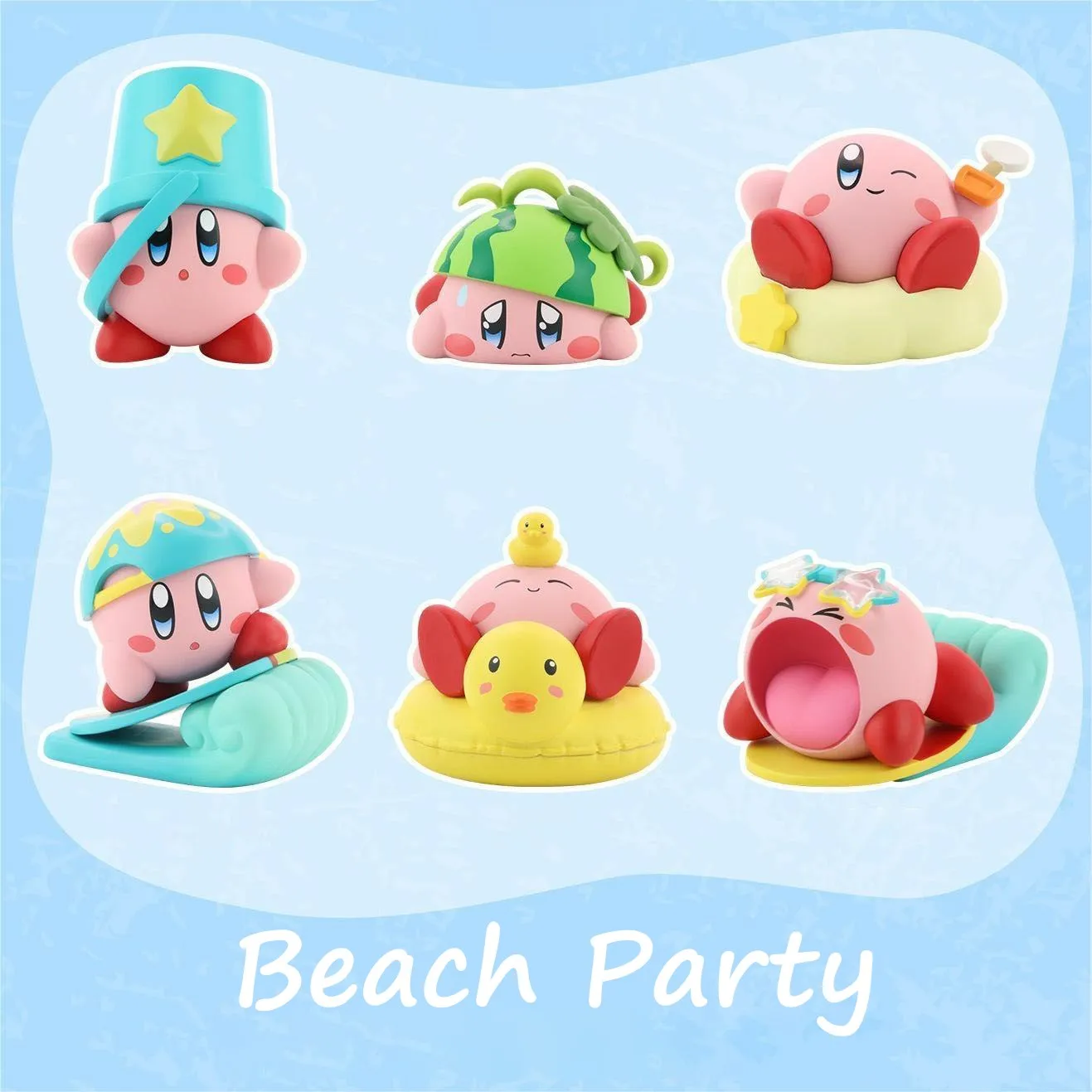 Spiel Kirby Beach Series Figuren Niedliche Cartoon-Figuren Desktop-Ornamente Figur PVC-Modellsammlung Geburtstagsgeschenk für Fans