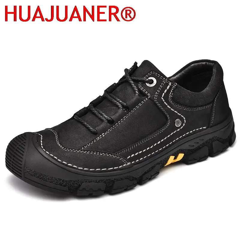 

Versatile Men Shoes Spring Autumn Slip on Loafers Fashion Designer Real Leather Men Shoes Comfortable Casual Male Hiking Shoes