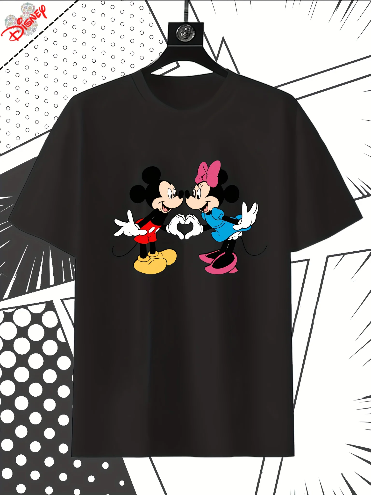

Футболка с рисунком Микки и Минни Диснея — с культовым дизайном с бантом и ушками — повседневная летняя одежда