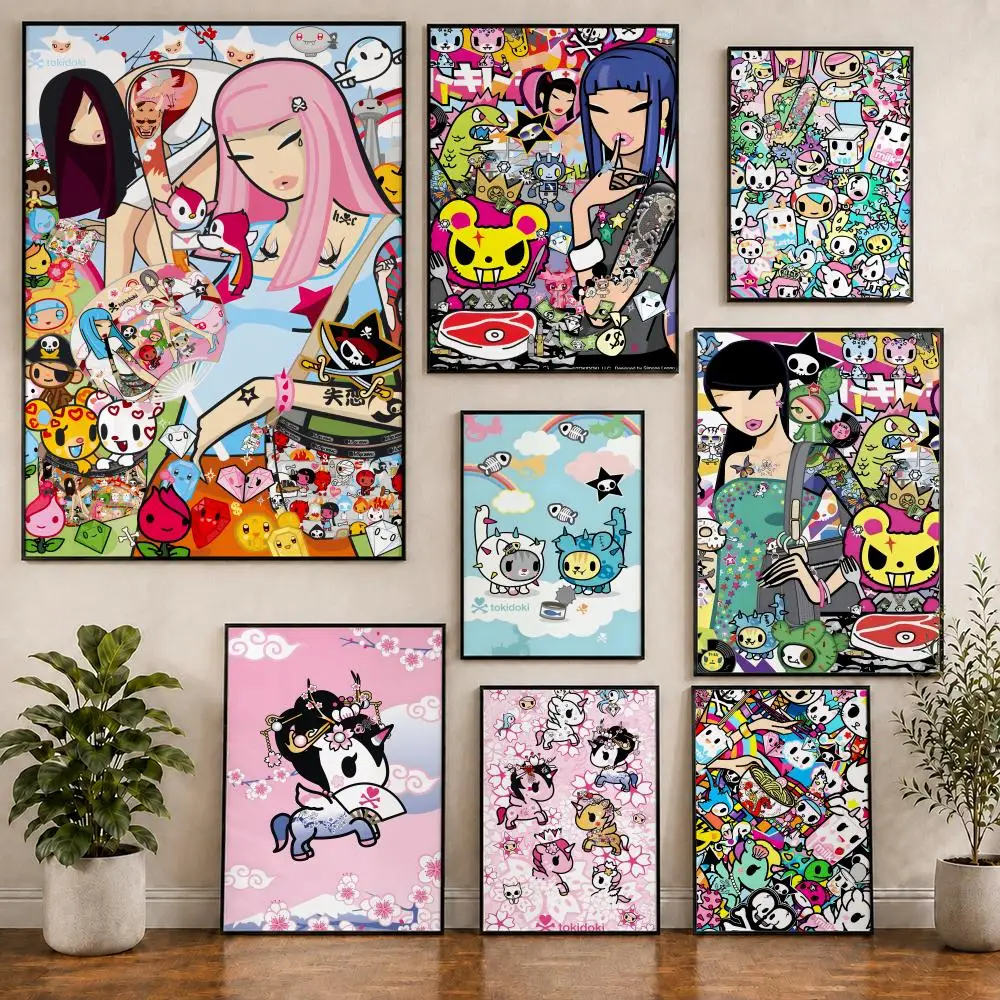 Fashion T-Tokidoki F-Fashion Poster PVC HD Selbstklebend Modernes Poster für Zuhause, Büro, Wohnzimmer, Esszimmer, Wanddekoration