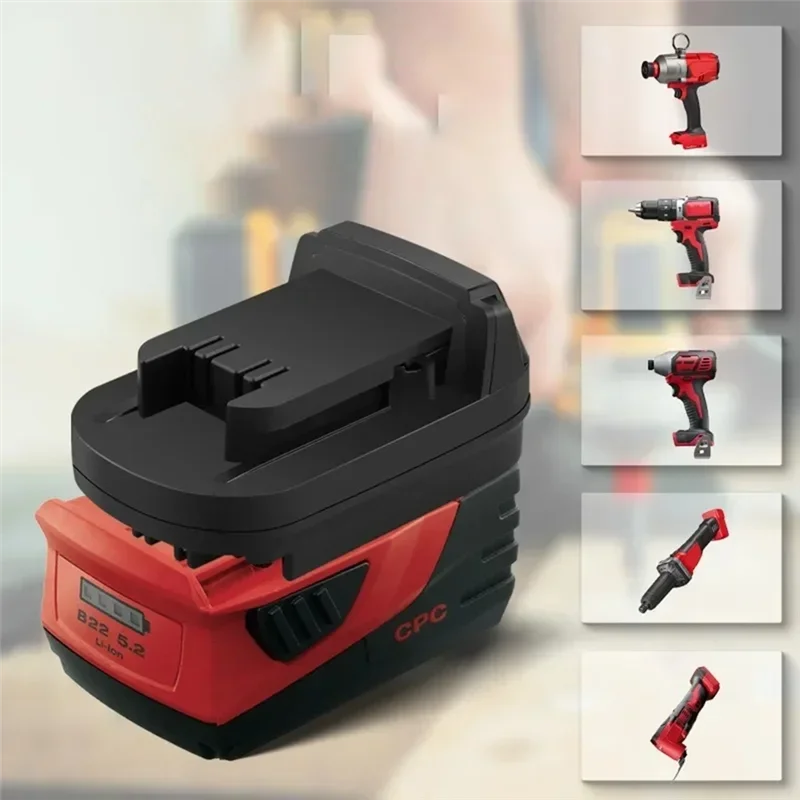 Adattatore batteria A74E per batteria 18V M18 per Hilti 22V B22 Adattatore convertitore batterie Li- Alimentazione batteria anche