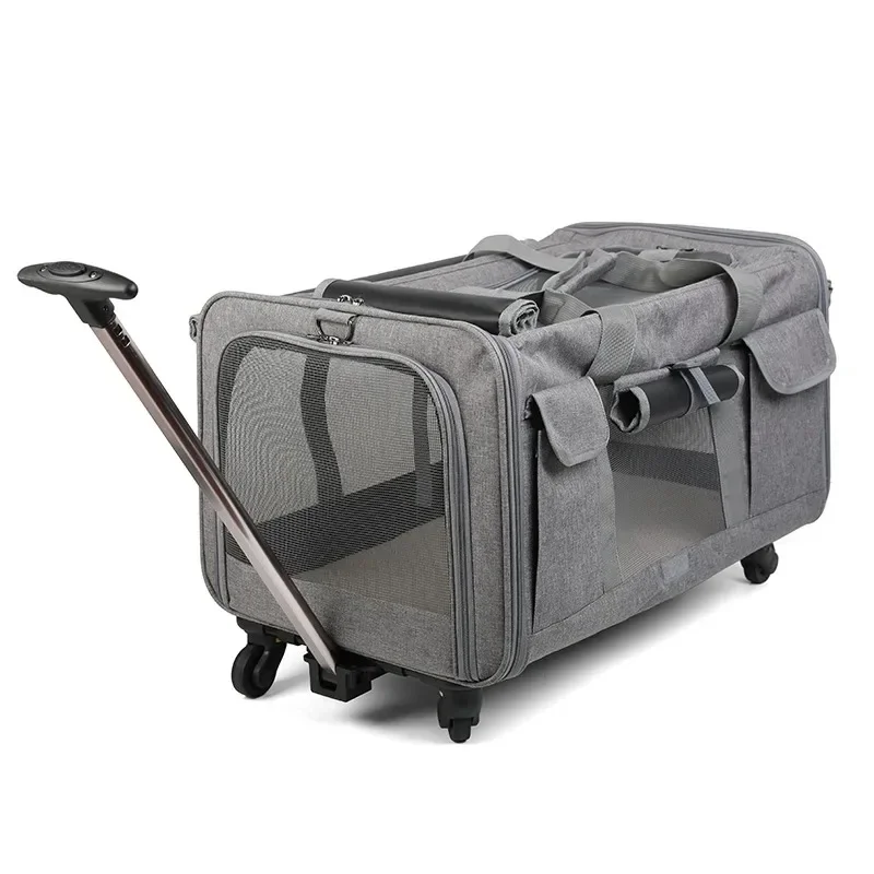 Portable Pet Trolley Case Detachable Breathable Foldable Cat Box Large Capacity Puppy Travel Bag Breathable Cat Carrier