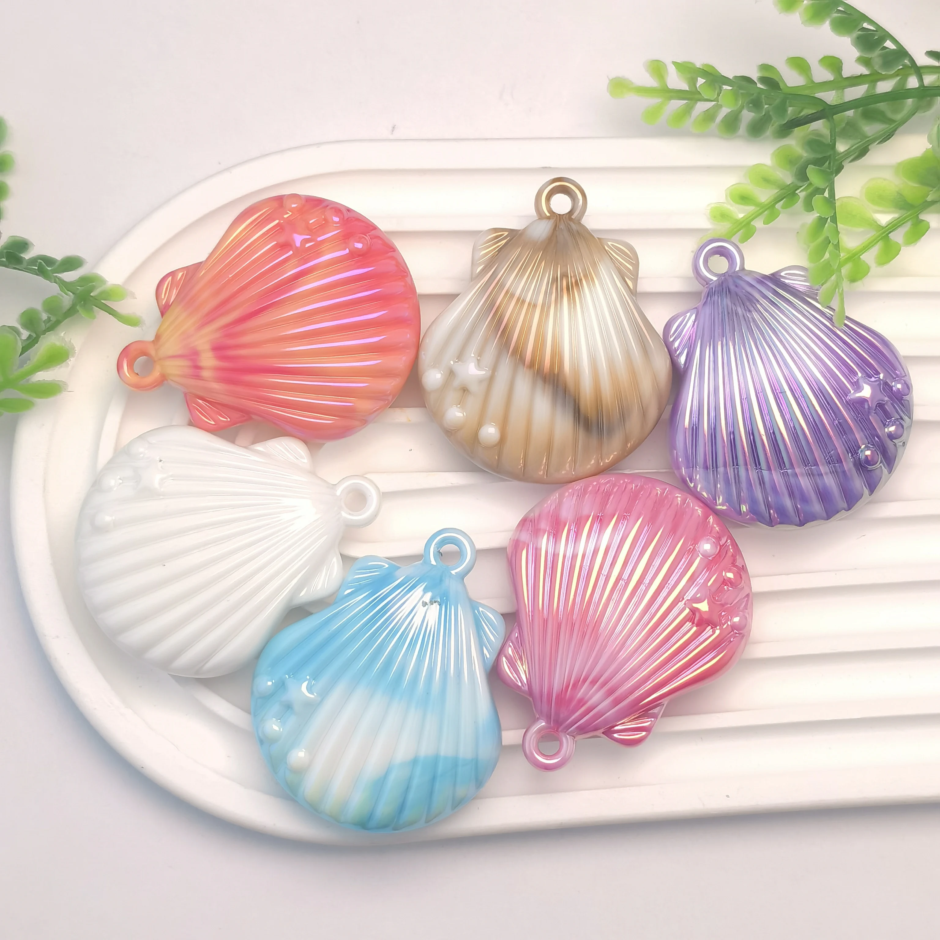 100 pieces 47 * 39mm resin shell cute pendant flat back shell jewelry necklace bracelet