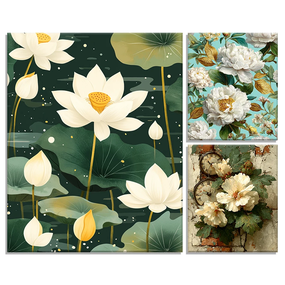 GATYZTORY Painting By Numbers Draw Kill Time Personalized Gift For Handiwork flowers Wall Decoration Home Crafts Supplies Adults