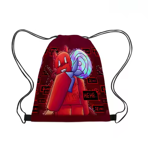 Cartoon Roblox Forsaken Gubby Backpack Anime Portable Drawstring Bag Drawstring Pocket Miscellaneous Bags Travel School Backpack